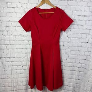 Red Fit and Flare Dress Short Sleeve Concert Performance Size Medium  l